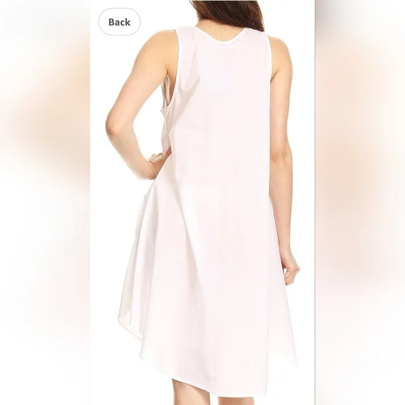 Essence | Sleeveless White Button-Down Dress, Ptp 21" - Picture 3 of 13